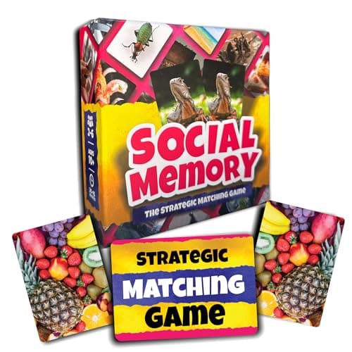 Social Memory - Strategic Twist On Classic Memory Game! Engaging Matching Cards for Families, Adults, Kids and Seniors. Perfect for Game Night, 2-5 Players, and Overall Family-Friendly Fun - Image 1