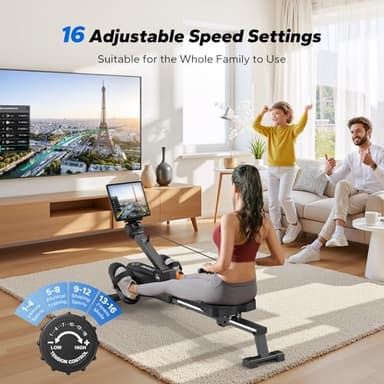 MERACH Foldable Rowing Machines for Home, Magnetic Rowing Machine with 16-Level, Compact Row Saves 20% Space, 350 LBS Load Capacity, MERACH App and 1000+ Champion Coaching Course & Games - Image 5