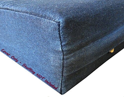 Dogbed4less DIY Durable Blue Denim Pet Bed External Duvet Cover and Waterproof Internal Case for 35"X20"X4" Small Medium Dog Bed - Replacement Covers only - Image 1