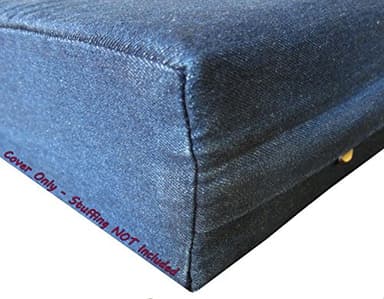 Dogbed4less DIY Durable Blue Denim Pet Bed External Duvet Cover and Waterproof Internal Case for 35"X20"X4" Small Medium Dog Bed - Replacement Covers only - Image 1