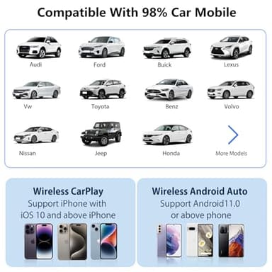 5 in 1 Wireless Carplay & Android Auto Wireless Adapter - 2025 Upgrade Magic CarPlay Ai Box Streaming Video Fits Netflix/YouTube/TF Card, CarPlay Wireless Adapter for Wired CarPlay/Android Auto Cars - Image 4