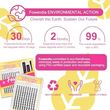 Fowendia Manga Lash Clusters Kit 8-18mm Eyelash Clusters DIY Lash Extension Kit Waterproof Anime Lashes Ultra-Thin Invisible Band 0.3mm Individual Cluster Eyelash Extensions, California Sunset-Kit - Image 8