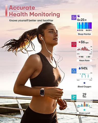 Fitpolo Smart Watch for Women Android & iPhone, Alexa Built-in [1.8" HD Screen] IP68 Waterproof Fitness Watch with Bluetooth Call (Answer/Make), Heart Rate/Sleep/SpO2 Monitor, 105 Sports Trackers - Image 3