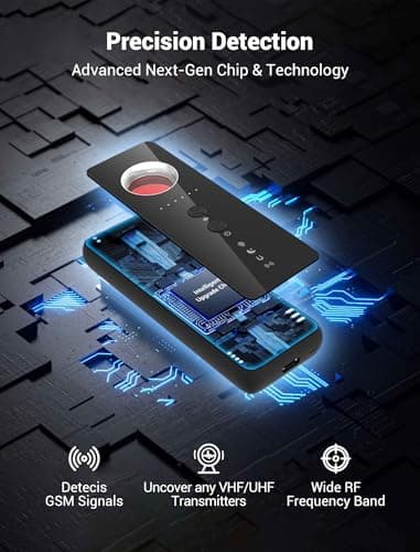 Ｓｍｈａｗｋ smhawk Hidden Camera Detector - 2025 Camera Detector, Bug Detector, GPS Tracker Detector, spy Camera, Listening Device Detector for Hotels, Home, Office, 6 Levels Sensitivity,4 Modes - Image 2