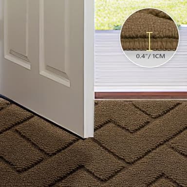 hicorfe Front Door Mat Outside Entrance,24"x35" Absorbent Muddy Dirt Resist Welcome Door Mats Outdoor Indoor,Stain and Fade Resistant,Non Slip Backing Entry Mat Doormat for Entryway (Dark Brown) - Image 4