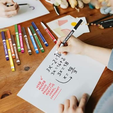 Comix Low Odor Dry Erase Markers, Fine Tip Whiteboard Markers, 36 Bulk 12 Assorted Colors Markers for Kids Teachers Office & School Supplies - Image 7