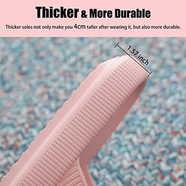 rosyclo Cloud Slippers for Women and Men, Ladies Pillow Massage Shower Bathroom Non-Slip Soft Comfy Thick Sole Home House Cloud Cushion Slide Sandals for Indoor & Outdoor, Pink - Image 4