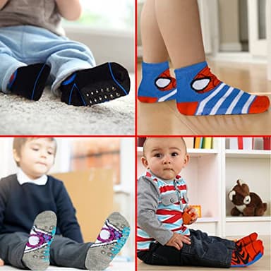 Spiderman Grip Socks, Socks for Toddler Boys, 10 Pack, Spider man Toddler Gripper Socks, Amazing Spiderman Variety Pack 6-12 Months - Image 5
