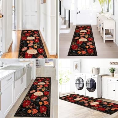 ROTTOGOON Hallway Runner Rug 2'x6' Washable Soft Floral Rug with Rubber Backing Stain Resistant Non-Slip Bohemian Runner Rugs for Hallway Entryway Laundry Room Kitchen Bathroom - Image 7