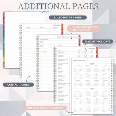 2025-2026 Planner - 9" x 11" JULY 2025 - JUNE 2026, Weekly & Academic Monthly Planner 2025-2026, Twin-Wire Binding，Thick Paper, Back Pocket with 12 Monthly Tabs - Image 5