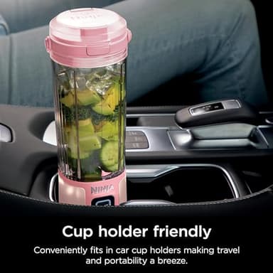 Ninja Blast Portable Blender, Cordless, 18oz. Vessel, Personal Blender For-Shakes and Smoothies, BPA Free, Leakproof-Lid and Sip Spout, USB-C Rechargeable, Dishwasher Safe Parts, Tinted Pink, BC151PK - Image 4