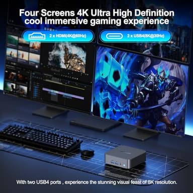 GEEKOM GT13 PRO Mini PC, Intel Core i9-13900HK (14C/20T, up to 5.4GHz), 32GB DDR4 RAM, 1TB PCIe 4.0 NVMe SSD, Aluminium Design Windows 11 Pro Desktop Computer with USB4,Wi-Fi 6E,BT 5.2,8K UHD - Image 4