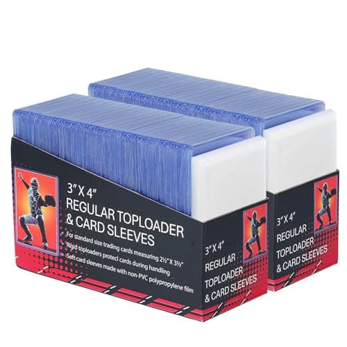400 Card Sleeves Top Loaders for Cards,3"X4" Baseball Card Protectors,Premium Toploaders for Cards,Hard Plastic Card Holder for Trading Sports Football Game Cards (200 Hard Sleeves+200 Penny Sleeves) - Image 1