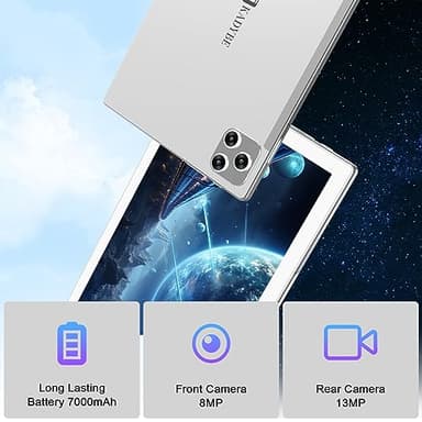 2025 Latest Tablet Android 13 Tablets 10 Inch, Tablets 128GB ROM+16GB RAM (8+8 Virtual), 2 In 1 Tablet with keyboard, Powerful Octa-Core+13MP Camera, 1TB TF Expandable, FHD IPS Display WiFi Tableta PC - Image 6