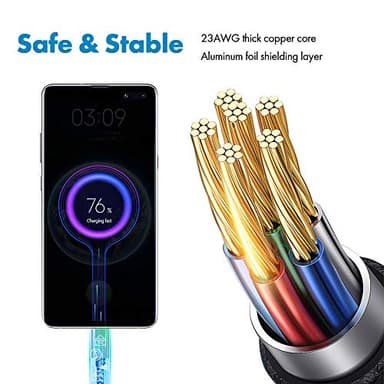 Deegotech Type C Charger 10 ft, USB C Charger Cable Fast Charging, Nylon Braided Long USB C Cable, Type C Charger Cord Compatible with Galaxy S10 S9 S8 Plus, Note9 8 A60 A50, Moto G and Other Devices - Image 4