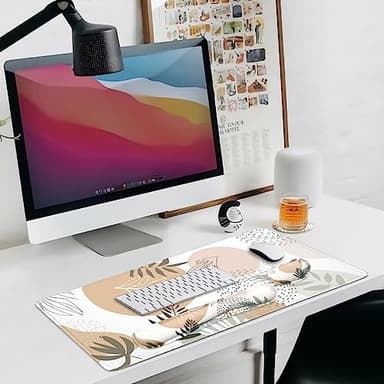 Keyboard Mouse Pad Set, Extended Mouse Pad+Keyboard Wrist Rest Support, Memory Foam Ergonomic Easy Typing, 4Pcs (35.4×15.7 in) Desk Pad Set for Home Office Study Game - Minimalist - Image 7