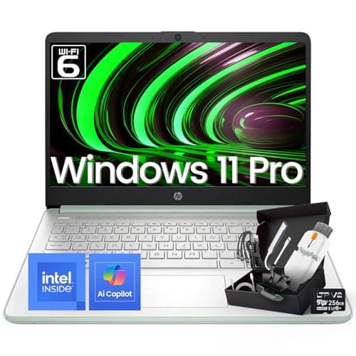 HP 2025 14 Inch Ultra Light Laptop, Stylish Willow Green, Intel Processor N150, 16GB RAM, 384GB Storage(128GB UFS+256GB MSD), Wi-Fi 6, Windows 11 Pro, Copilot Key - Image 1