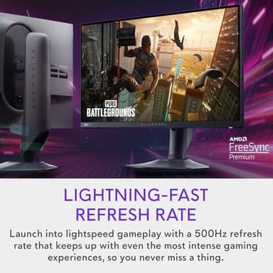 Alienware AW2524HF Gaming Monitor - 24.5-inch (1920x1080) 500Hz (Overclock) 0.5ms Display, Height/Tilt/Swivel/Pivot Adjustability, 3yr Advanced Exchange-Black - Image 3