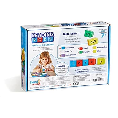 hand2mind Reading Rods Prefixes & Suffixes, Word Roots for Kids, Word Building Activities, Spelling Toys, Reading Tools for Kids, Phonemic Awareness and Phonics, Science of Reading Manipulatives - Image 9