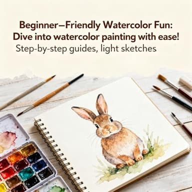 Hugsgarden Water Color Workbook, Hugsgarden Beginner-Friendly Watercolor Workbook, Hugs Garden Watercolor Books, Nature Scenes Paint Set Art Crafts, with 12 Colors Paint Set with Paint Brush (C) - Image 3