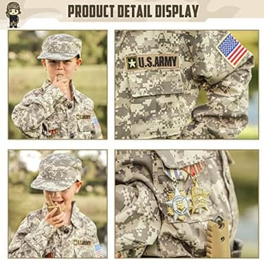 GIFTINBOX Kids Army Soldier Dress Up Costume Role Play Set, Deluxe Christmas Gift for Kids Boys Aged 3-12 - Image 5