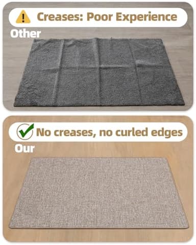 Color&Geometry Ultra Thin Indoor Door Mat (Rolled-up NO Creases) 48"x72", Non Slip Rubber Backed Dirt Trapper Door Mat Indoor Entrance, Low Profile Entryway Mat, Easy Clean, Light Brown Linen - Image 5