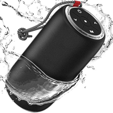 Monster S310 Upgraded Bluetooth Speaker, Portable Speaker, 30W True Wireless Stereo Pairing Deliver Dynamic Sound, IPX6 Waterproof, Bluetooth 5.2 Built-in Mic, 24H, for Family Outdoor Black - Image 1