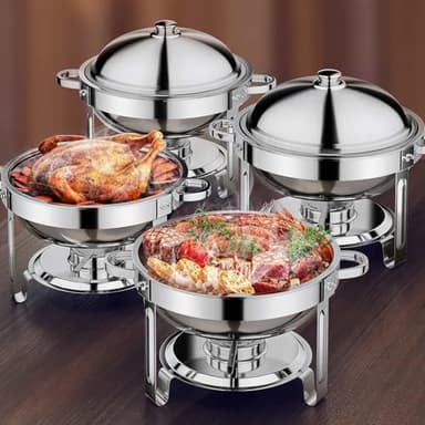 Anycoo 5.5QT Chafing Dishes for Buffet 4 Pack, Stainless Steel Chafing Dish Buffet Set, Buffet Servers and Warmers with Lid for Wedding Parties Outdoor BBQ Spring Summer Picnic - Image 9