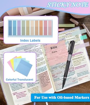 Bible Study Supplies Journaling Kit With Tabs, Highlighter, Notebook and Pen Case - Annotation Kit, Study Group Essentials Accessories Set for Women, Students, Beginner Christian Gifts - Image 5