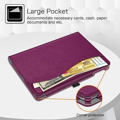 Fintie Case for iPad 6th / 5th Generation (2018 2017 Model, 9.7 Inch), iPad Air 2 / Air 1 (9.7 Inch) - [Corner Protection] Multi-Angle Viewing Stand Cover with Pocket, Purple - Image 5