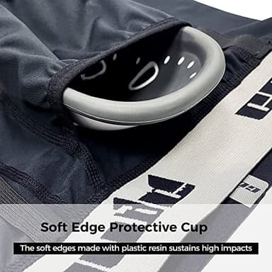 COOLOMG Mens Compression Underwear with Protective Athletic Cup Sliding Shorts Baseball Football Lacrosse Field Hockey White XL - Image 4