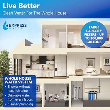 Express Water Whole House Water Filter System | ULTIMATE PROTECTION | 3 Stage Home Filtration, Top Tier Heavy Metal + Anti-Scale Filter, Highly Reduces Scale, Chloramine, Chlorine, PFAs, Lead, Arsenic - Image 5