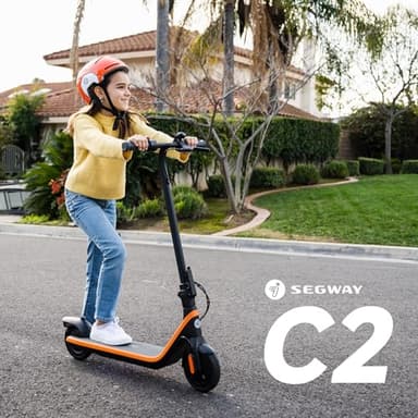 Segway Ninebot eKickScooter C2 w/6.8 mi Max Operating Range & 9.9 mph Max Speed, Kids Electric Scooter for Teens Ages 6-12, Includes Three Riding Modes - Black, UL-2272 Certified - Image 11