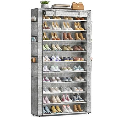 OYREL Shoe Rack 10Tier Large Capacity 50-56Pairs Beautiful Tall Shoe Shelf Free Standing Storage Cabinet Entryway Closet - Image 1