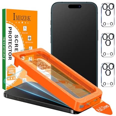 IMBZBK [Auto-Dust Removal] 3 Pack Matte Screen Protector for iPhone 17 Pro [Military Grade] Accessories, Case Friendly Film, 3 Tempered Glass Camera Lens Protector, Anti-Glare, Smooth as Silk - Image 1