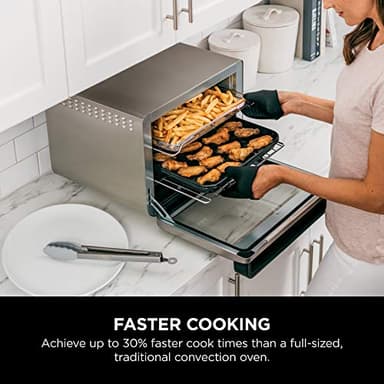Ninja Air Fryer & Toaster Oven | Foodi Series, XL Pro Air Oven Kitchen Countertop Convection | 10-in-1 Functions | Fits a 5-lb Chicken & Sheet Pan of Vegetables | 1800 Watts | Stainless Steel | DT201 - Image 4