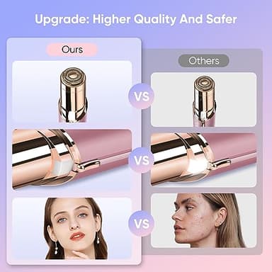 Facial Hair Remover for Women- as Seen on TV Painless Face Shaver -Mini Hair Remover, Electric Razor Shaver Portable Bikini Epilator for Lips, Chin, Armpit, Peach Fuzz, Fingers, Neck, Cheek(Rose Gold) - Image 5