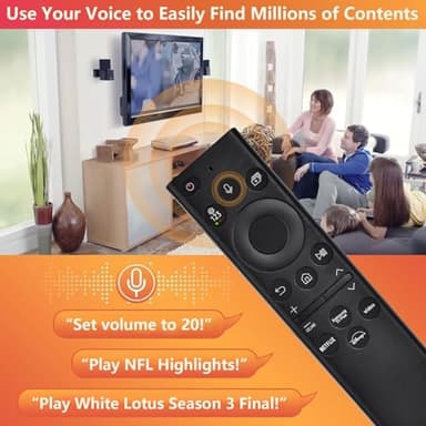 Replacement for Samsung TV Remote, for All 2019-2025 Samsung Remote Control for Smart TV with Voice Control. No Solarcell. 2-Year Warranty. - Image 4