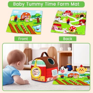 Baby Toys 6-12 Months - Soft Barn Toy with Stuffed Farm Animals, Rattle - Montessori Toys for Babies 6-12 Months Sensory Infant Toy for Toddlers 1-3 Year Old Boys Girls Baby Birthday Gifts - Image 5