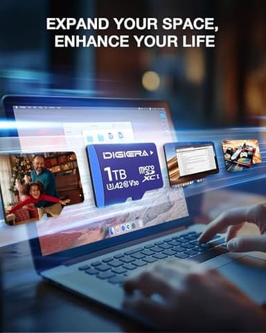 DIGIERA 1T LT100 microSDXC UHS-I Memory Card with Adapter - up to 170MB/s, C10, U3, V30, 4K, A2, Micro SD Card for Smartphones, Tablets, Cameras, Gaming Consoles, and Drones (1 Pack) - Image 7