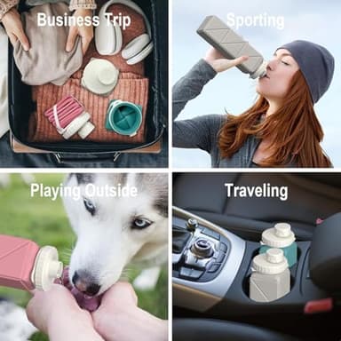 BEAUTAIL Collapsible Water Bottles 20.6oz 2 Pack, Silicone Foldable Portable Water Bottle, Lightweight Reusable Leakproof for Travel Camping Hiking Cycling Yoga Sports Outdoor (Blue+DarkBlue) - Image 7