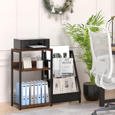 LELELINKY Record Player Stand with Vinyl Storage, 3 Tier Turntable Stand with Display Shelf Storage Up to 150 Albums,Brown End Table for Living Room - Image 5