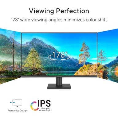 ASUS 24” 1080P Eye Care Monitor (VA249QG) - IPS, Full HD, 99% sRGB, Frameless, 120Hz, Adaptive-Sync, 1ms, Speakers, HDMI, DisplayPort, VGA, Low Blue Light, Flicker Free, Wall Mountable, 3 yr Warranty - Image 2