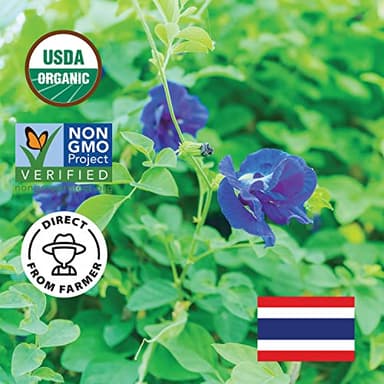 INCAS 100% USDA Organic Butterfly Pea Flower 4.41 oz (375+ Cups) DIRECT FROM SOURCE Thailand Non GMO Verified Dried Caffeine Free Gluten Free Vegan Rich in Antioxidants Free eBook - Image 2