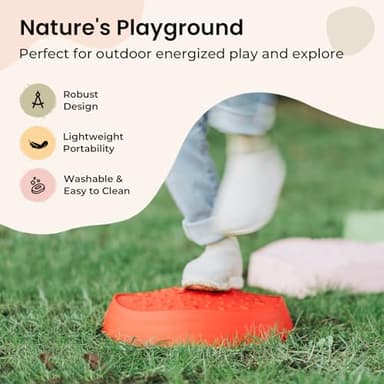 Tiny Land Stepping Stones for Kids, 5pcs Non-Slip Toddler, Sensory for Promoting Toddler's Balance & Coordination Skills, Stepping Stones for Toddlers 3-5 - Image 4