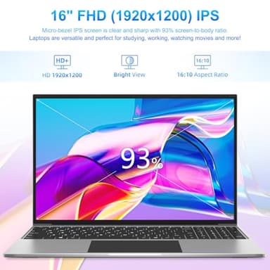 jumper Laptop 16 Inch, 16GB RAM 512GB SSD, FHD 1920x1200 Display(16:10), Laptop Computer with Quad Core N CPU, 38WH Battery, Cooling System, Numeric Keyboard, 4 Speakers, Business Student Laptops. - Image 4