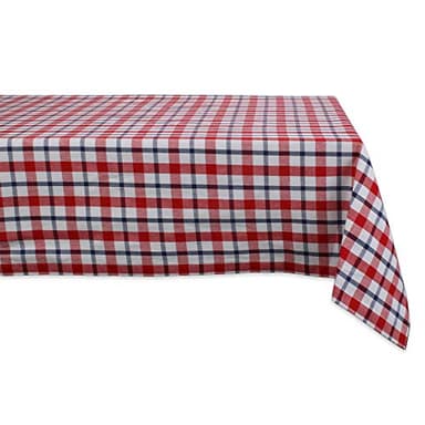 DII American Plaid Table Top Collection for Everyday Use, Summer Cook-Outs, Barbeques, Picnics, Indoor/Outdoor Entertaining, 100% Cotton Machine Washable, Tablecloth, 52x52 - Image 1