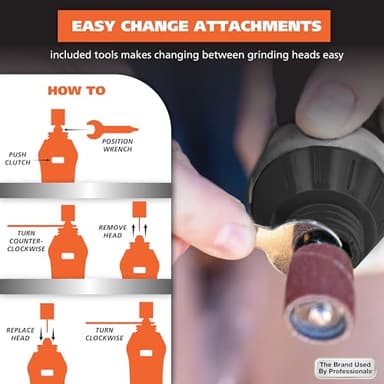 Wahl Grind & Smooth 2 Speed Battery Dog Nail Grinder with Concave Rounding Tip and Nail Guard for Increased Safety and Precise Nail Grinding - Model 3026333 - Image 5