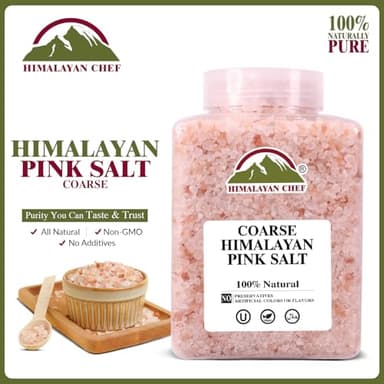 Himalayan Chef Himalayan Pink Salt Coarse, Enhance Taste & 100% Natural-Coarse Grain, Plastic Jar 80oz, Salt in Grinders. - Image 2