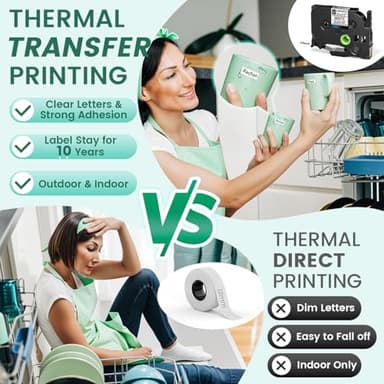 Vixic Label Maker, D210S Label Maker Machine with 4 Laminated Tapes, 12mm Labeler Labelmaker with QWERTY Keyboard, Print Different Fonts Frame Barcode for Home Office School, Green - Image 4